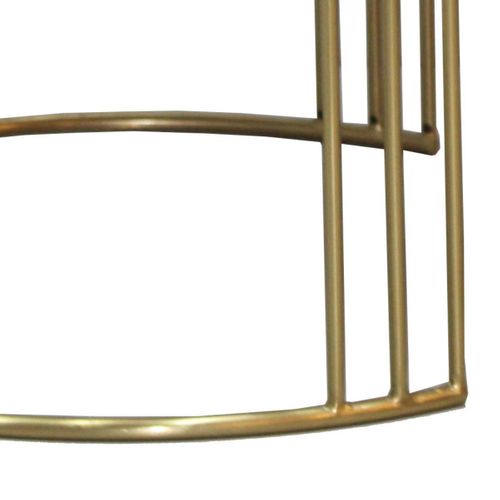 Lot De 2 Tables Gigogne Plateau En Acacia Massif Piètement Acier Doré - Randy