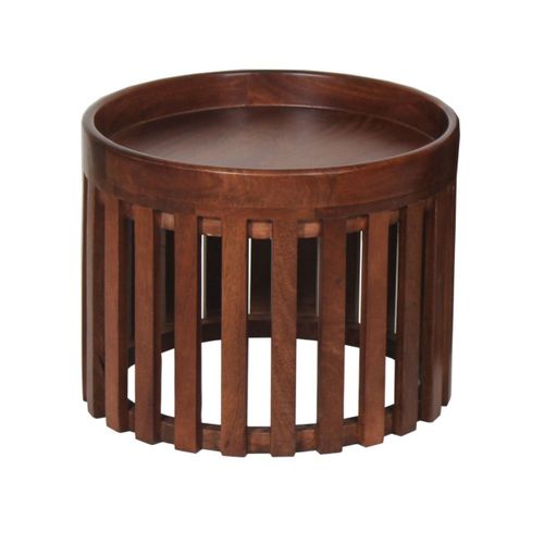 Lot De 2 Tables En Manguier Massif Vernis Teinté Noyer - Harper