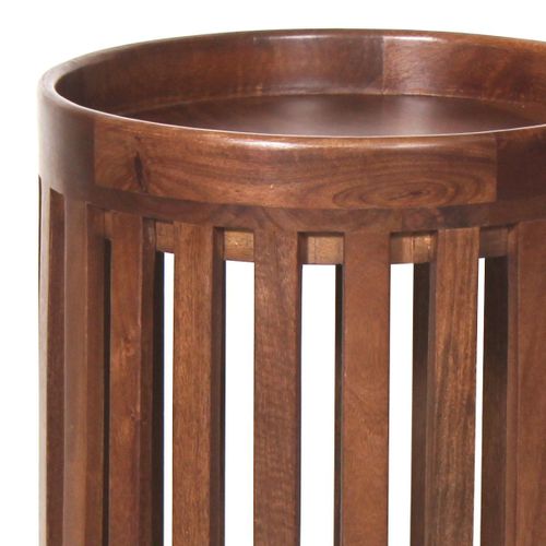 Bout De Canapé En Manguier Massif Vernis Teinté Noyer - Harper