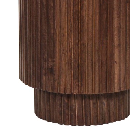 Bout De Canapé En Manguier Massif Vernis Teinté Noyer - Hunter