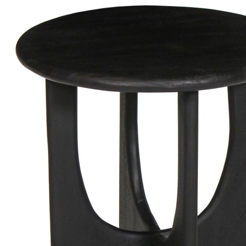 Bout De Canapé En Acacia Massif Vernis Teinté Noir - Beckett