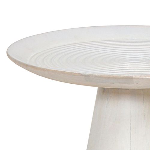 Bout De Canapé H.45cm En Manguier Massif Cérusé Blanc - Rowan