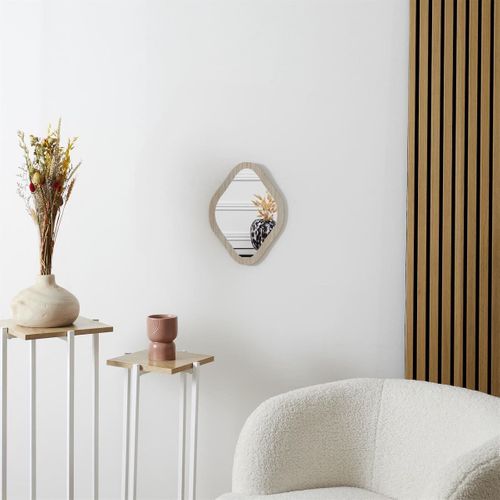 Miroir Déco Losange 34 Cm Avec Contour En Bois - Joris
