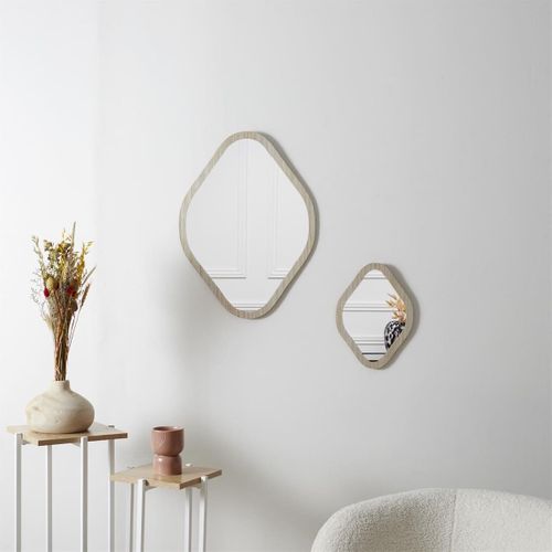 Miroir Déco Losange 34 Cm Avec Contour En Bois - Joris