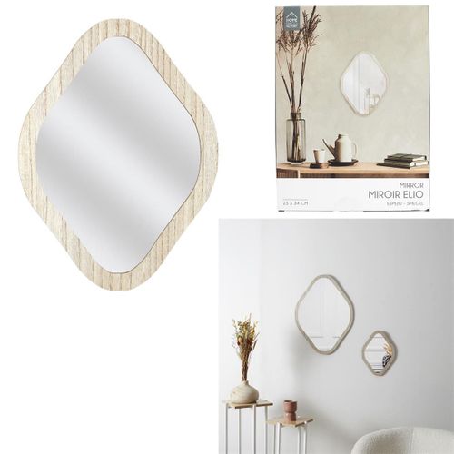 Miroir Déco Losange 34 Cm Avec Contour En Bois - Joris