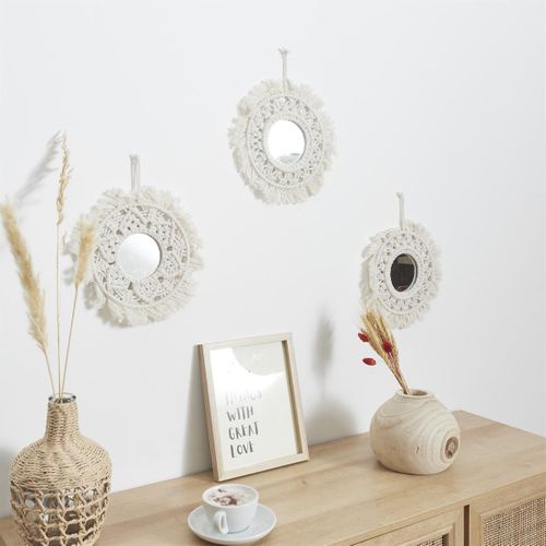 Lot De 3 Miroirs Muraux Boho 28 Cm - Lexan