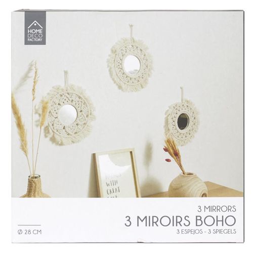 Lot De 3 Miroirs Muraux Boho 28 Cm - Lexan