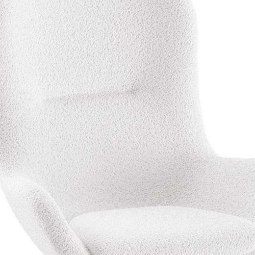 Chaise à Bascule Enfant En Tissu Bouclette Blanc Pieds Bois Et Métal - Mouty