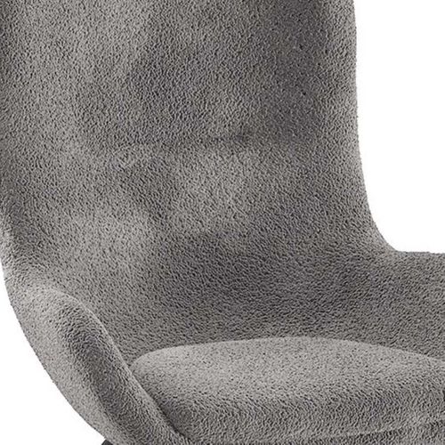 Chaise à Bascule Enfant En Tissu Bouclette Gris Pieds Bois Et Métal - Mouty