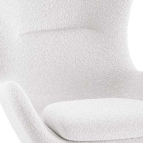 Chaise à Bascule En Tissu Bouclette Blanc Pieds Bois Et Métal - Mouty