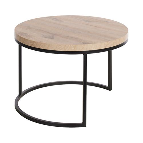 Table Basse Gigogne Aspect Bois Finition Canyon Piètement Métal Noir - Canyon