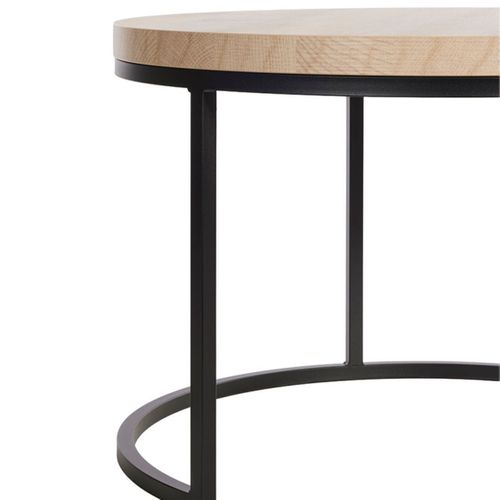 Table Basse Gigogne Aspect Bois Finition Canyon Piètement Métal Noir - Canyon