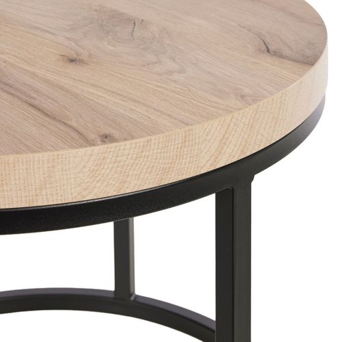 Table Basse Gigogne Aspect Bois Finition Canyon Piètement Métal Noir - Canyon