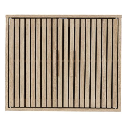 Armoire Murale 2 Portes Effet Bois Avec Tasseaux - Pajan