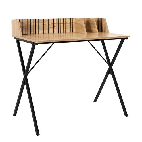 Bureau Avec Petits Rangements Effet Bois Avec Tasseaux - Pajan