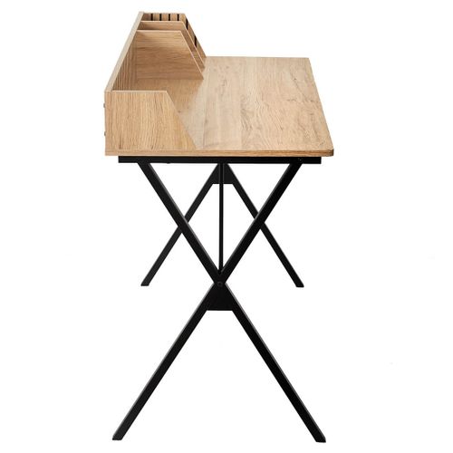 Bureau Avec Petits Rangements Effet Bois Avec Tasseaux - Pajan