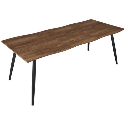 Table De Repas Allongeable En Mdf Aspect Chêne Pieds Métal Noir - Coralie
