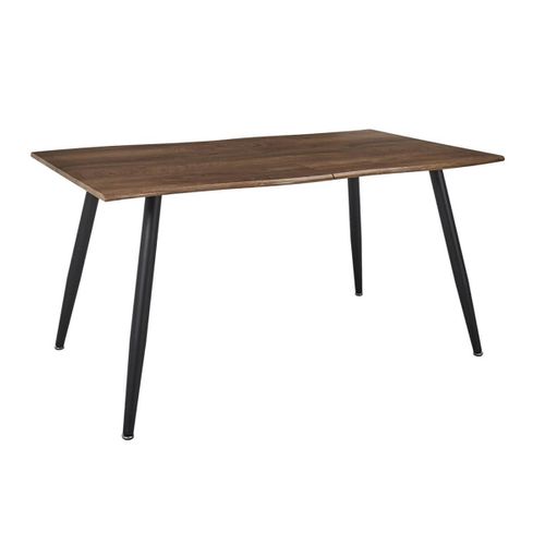 Table De Repas Allongeable En Mdf Aspect Chêne Pieds Métal Noir - Coralie