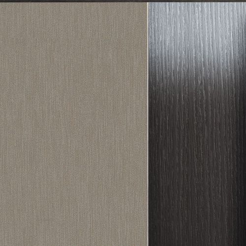 Vaisselier 4 Portes Effet Chêne Foncé Et Champagne Avec LEDs - Manta