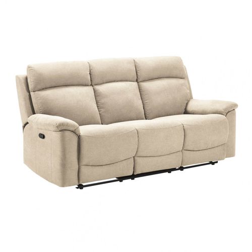 Ensemble Canapés Fixe 2p Et Relax Manuel 3p Tissu Ivoire - Huesca