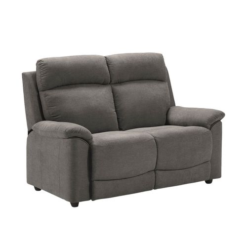 Ensemble Canapés Fixe 2p Et Relax Manuel 3p Tissu Gris - Huesca