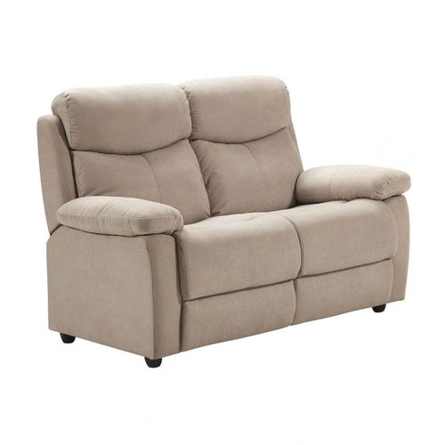 Ensemble 2 Canapés Fixe 2 Places Et Relax Electrique Tissu Beige - Tarifa