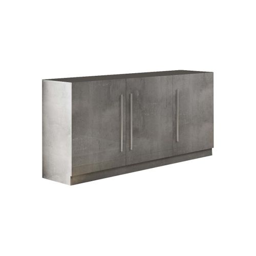 Ensemble Salon Séjour Effet Marbre Meuble TV + Buffet + Table 190cm - Clark