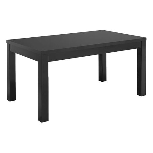 Ensemble Séjour Complet Laqué Noir Table 160cm + Buffet + Vitrine Avec LEDs - Deyton
