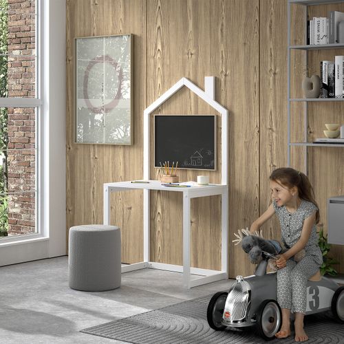 Bureau Cabane En Pin Massif Laqué Blanc - Arkan