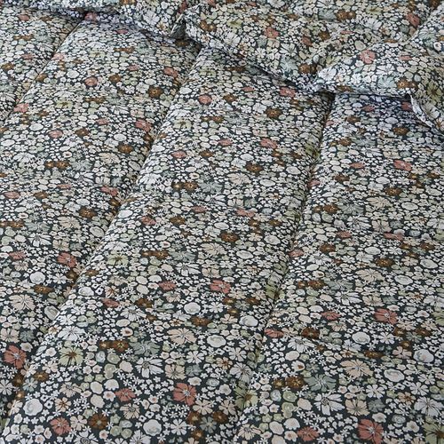 Couette Imprimée Fleurs 140x200 Cm + 1 Taie D'oreiller 60x60 Cm - Megan