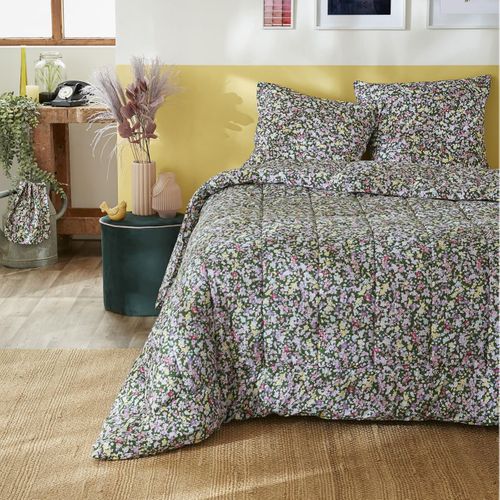 Couette Imprimée Floral 260 X 240 Cm + 2 Taies D'oreiller 60x60 Cm - Isia