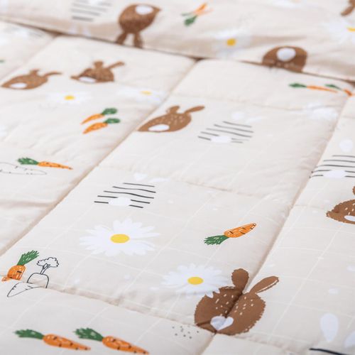 Couette Imprimée Lapin 140x200 Cm + 1 Taie D'oreiller 60x60 Cm - Bunn