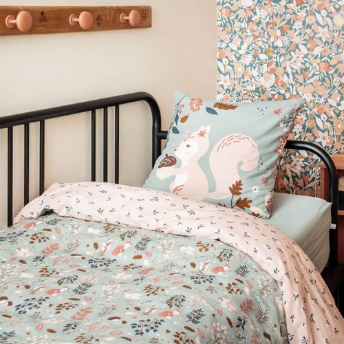 Parure De Lit Imprimé Forêt Housse De Couette 240x220cm + 2 Taies D'oreiller - Valdy