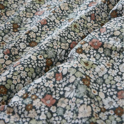 Parure De Lit Imprimé Fleurs Housse De Couette 260x240cm + 2 Taies D'oreiller - Megan