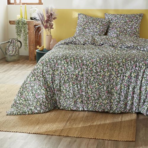 Parure De Lit Imprimé Floral Housse De Couette 200x200cm + 2 Taies D'oreiller - Isia