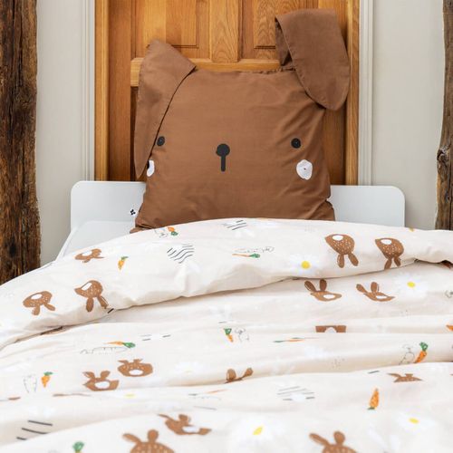 Parure De Lit Imprimé Lapin Housse De Couette 200x200cm + 2 Taies D'oreiller - Bunny