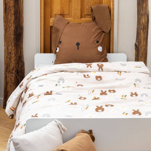 Parure De Lit Imprimé Lapin Housse De Couette 200x200cm + 2 Taies D'oreiller - Bunny