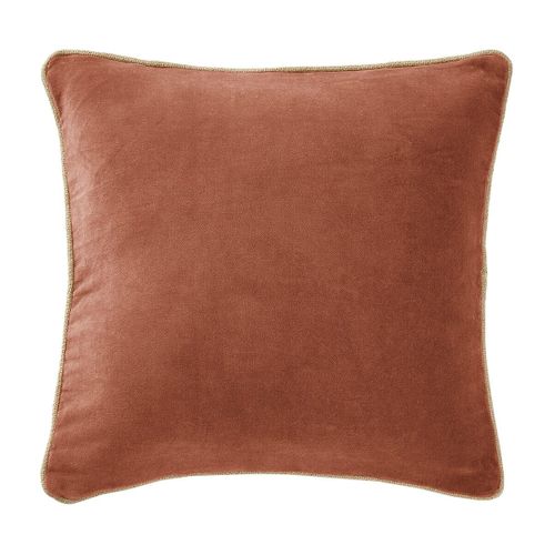 Coussin Déhoussable 45x45cm Velours De Coton Coloris Terracotta - Harris