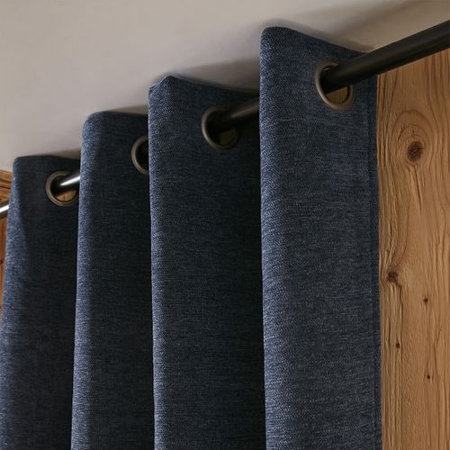 Rideau Thermique Occultant 140 X 180 Cm Doublé Polaire Coloris Bleu Nuit - Keyne