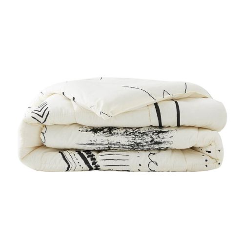 Couette Imprimée Motifs Ethniques 260 X 240 Cm + 2 Taies D'oreiller 60x60 Cm - Belem