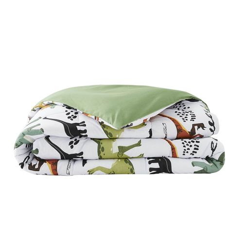 Couette Imprimée Motifs Dinosaures 240x220 Cm + 2 Taies D'oreiller 60x60 Cm - Mezo