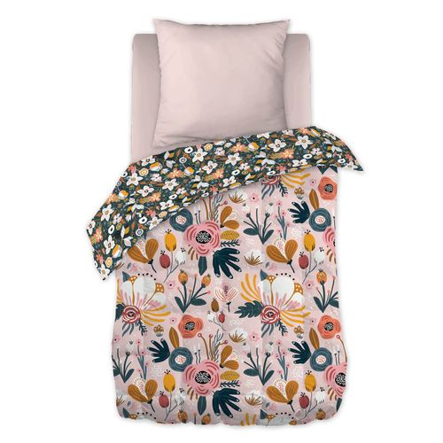 Couette Imprimée Motifs Rétro 140x200 Cm + 1 Taie D'oreiller 60x60 Cm - Capuk