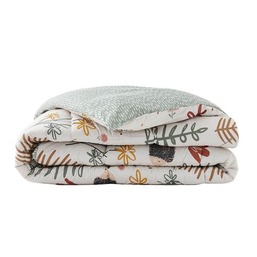 Couette Imprimée Motifs Hérisson 240x220 Cm + 2 Taies D'oreiller 60x60 Cm - Gedeon