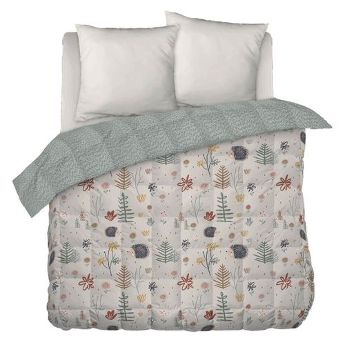 Couette Imprimée Motifs Hérisson 240x220 Cm + 2 Taies D'oreiller 60x60 Cm - Gedeon