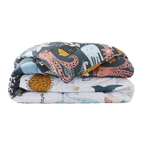 Couette Imprimée Motifs Océan 260 X 240 Cm + 2 Taies D'oreiller 60x60 Cm - Nemo