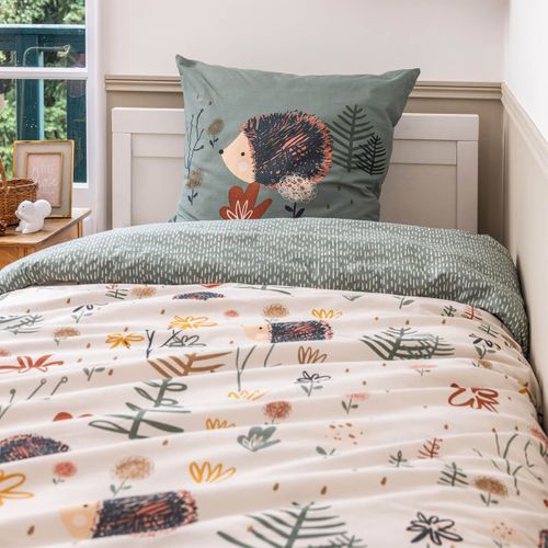 Parure De Lit Imprimé Hérisson Housse De Couette 140x200cm + 1 Taie D'oreiller - Gedeon