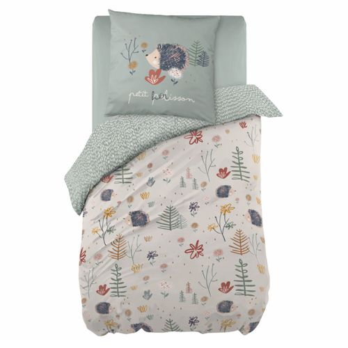 Parure De Lit Imprimé Hérisson Housse De Couette 140x200cm + 1 Taie D'oreiller - Gedeon