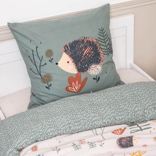 Parure De Lit Imprimé Hérisson Housse De Couette 200x200cm + 2 Taies D'oreiller - Gedeon