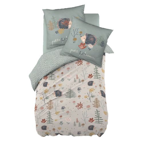 Parure De Lit Imprimé Hérisson Housse De Couette 200x200cm + 2 Taies D'oreiller - Gedeon