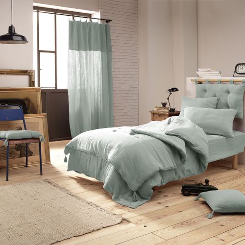 Coussin De Tête De Lit Avec Passants 50x80cm Gaze De Coton Eucalyptus - Ourea